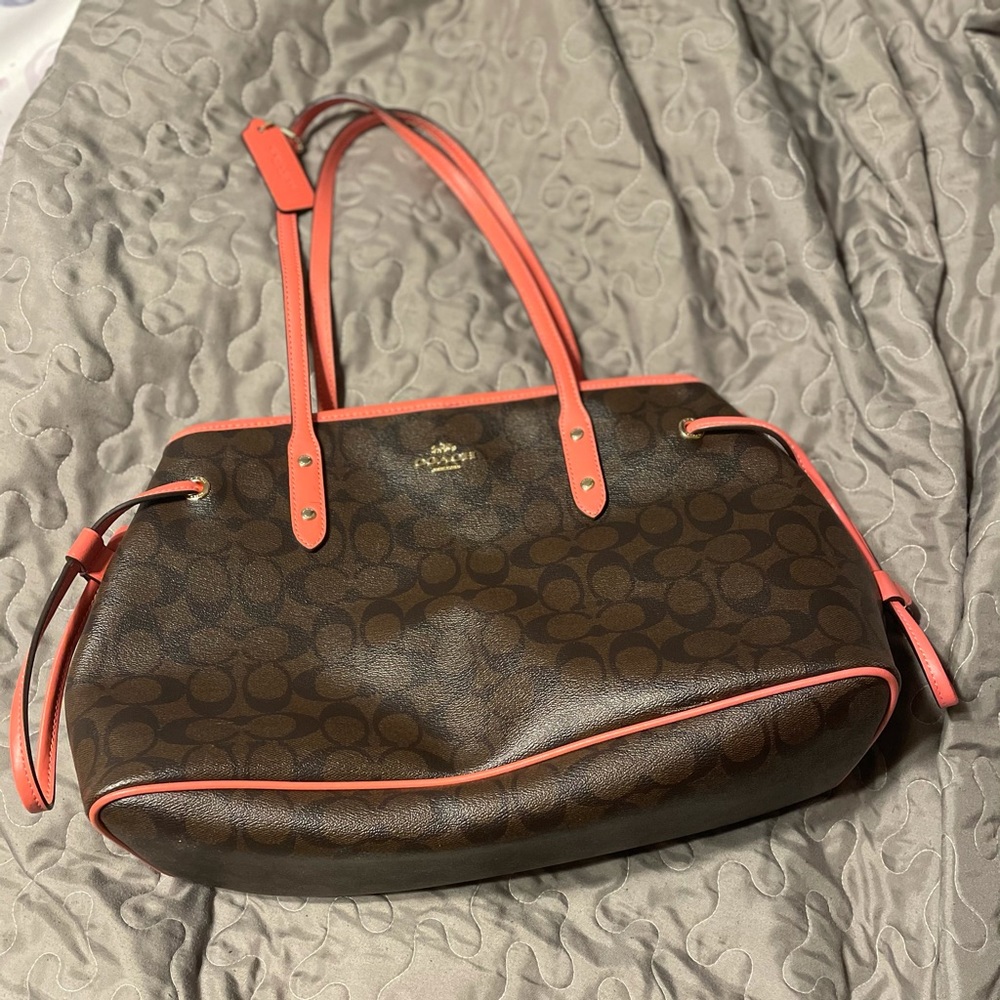 COACH Canvas Drawstring Carryall Shoulder Shopper